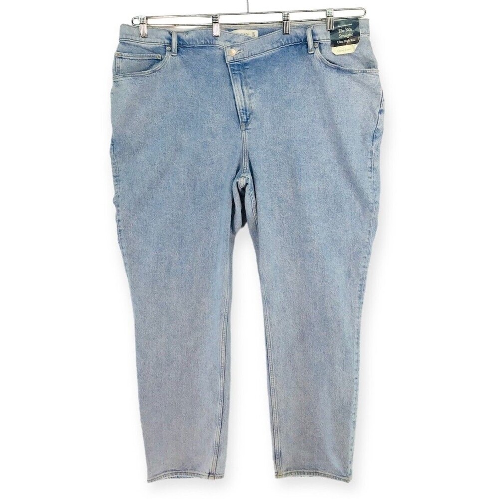 Abercrombie and Fitch NEW Criss-Cross Waist Curve Love 90's Straight Jeans Sz 37